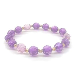 Shades of Purple Beaded Stretch Bracelet